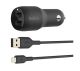 BELKIN Dual 12 W USB Car Charger, Black